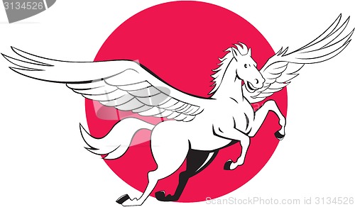 Image of Pegasus Flying Horse Cartoon