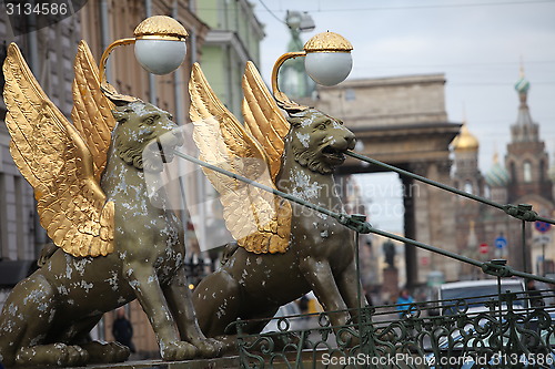 Image of Griffins guard the St. Petersburg