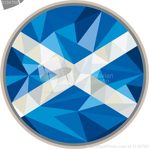 Image of Scotland Flag Icon Circle Low Polygon
