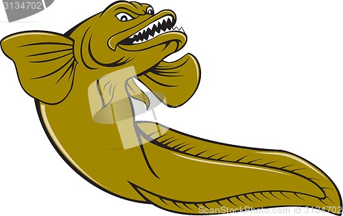 Image of Eelpout Fish Angry Cartoon 