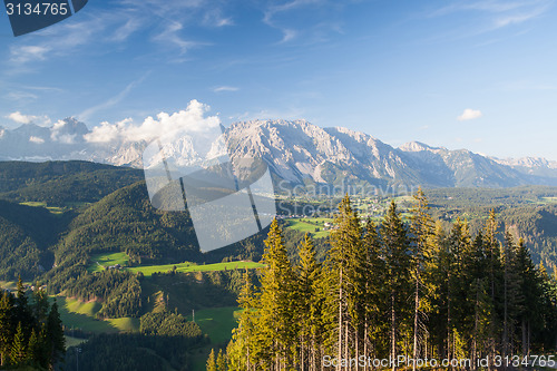 Image of View from mountain to the valley 