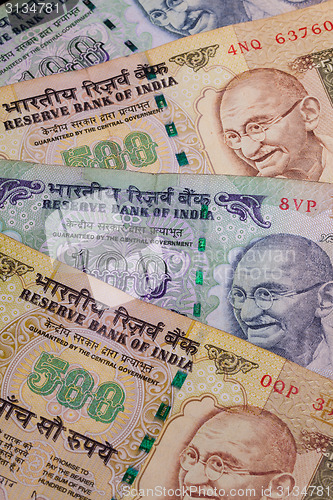 Image of Different banknotes from India 