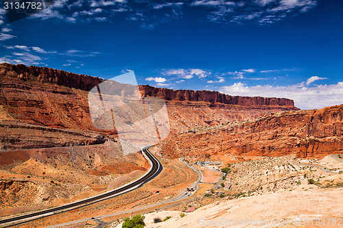 Image of Main entrance to the famous Arches National Park, Moab,Utah