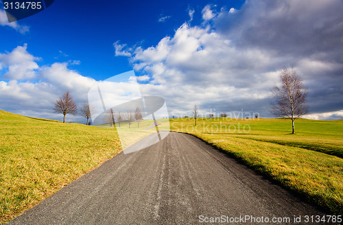 Image of Empty road in the spring landscape