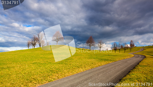Image of Empty road in the spring landscape
