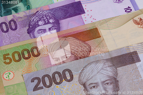 Image of Different Indonesian rupiah on the table