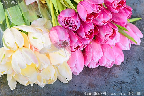 Image of Bouquet of fresh tulips