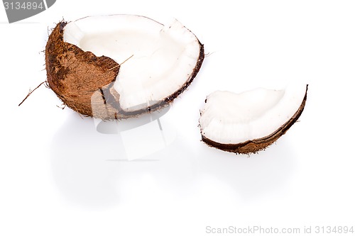 Image of Fresh coconut on white background