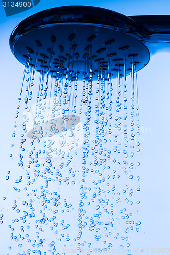 Image of Shower Head with Running Water