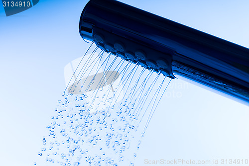 Image of Shower Head with Running Water