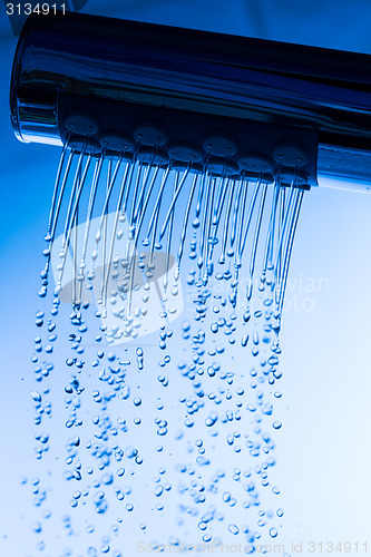 Image of Shower Head with Running Water