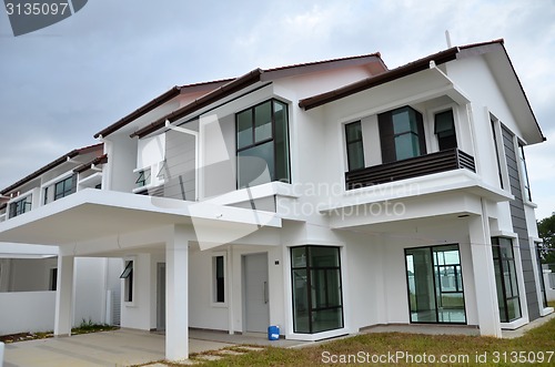 Image of Terrace house under the blue skies