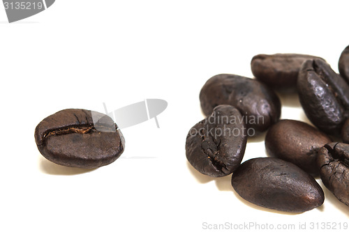 Image of coffee beans isolated on white background 