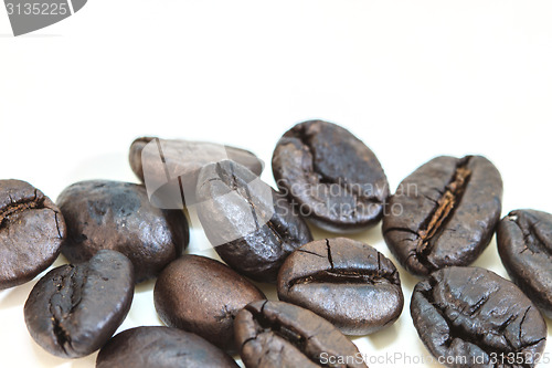 Image of coffee beans isolated on white background 