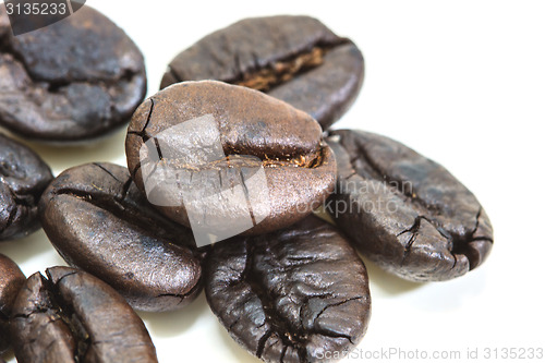 Image of coffee beans isolated on white background 