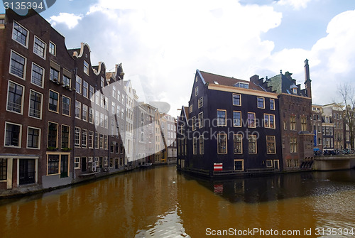 Image of Houses and canals at Amsterdam center. Netherlands