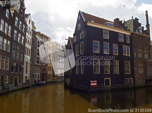 Image of Houses and canals at Amsterdam center. Netherlands