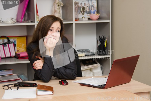 Image of Woman shock in front of computer