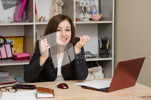 Image of Office girl is angry at the workplace