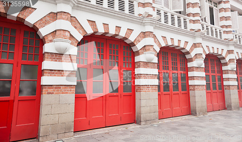 Image of Colorful Facade of Fire Station in Singapore