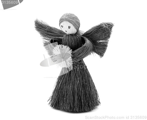 Image of Christmas Angel tree decoration made from straw