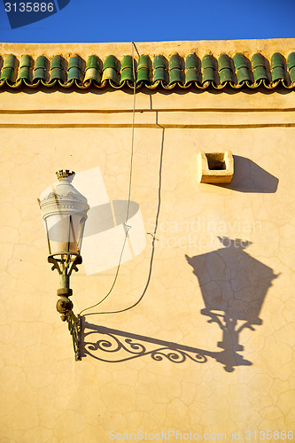 Image of  street lamp in morocco africa roof tile  decoration