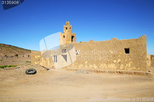 Image of old brown construction in africa morocco and sky  near  