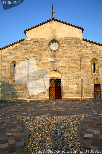 Image of  italy  lombardy     in  the brebbia old   church  closed   step