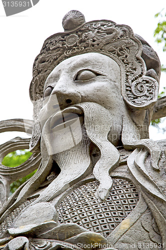 Image of beard  in the temple face       step    wat  palaces   