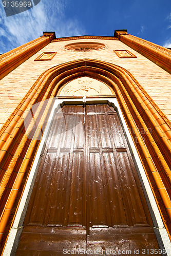 Image of  lombardy    in  the villa cortese   old   church  closed brick 