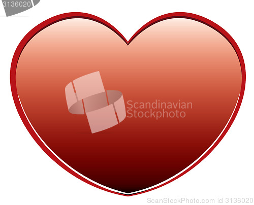 Image of Vector red heart on a white background