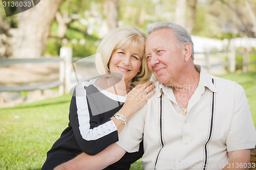 Image of Affectionate Senior Couple Portrait At The Park