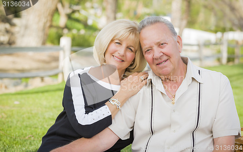 Image of Affectionate Senior Couple Portrait At The Park