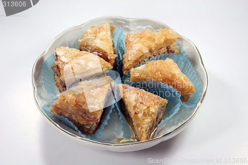 Image of baklava pieces in plate