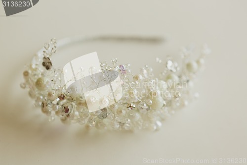 Image of composition of wedding accessories bride