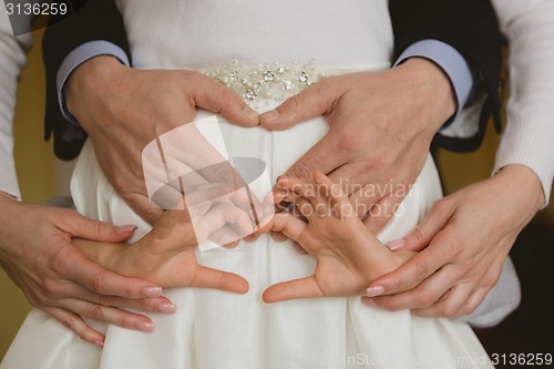 Image of Family holding hands together closeup