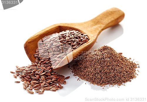 Image of Flax seeds on a white background