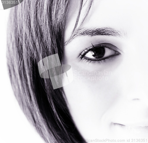 Image of Beautiful young woman face. 