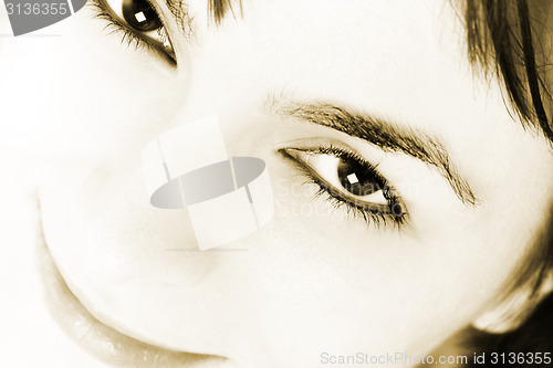 Image of Beautiful young woman face. 