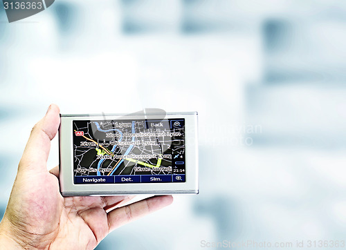 Image of Gps in a man hand.