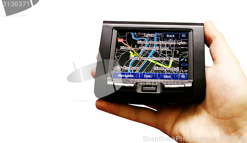 Image of Gps in a man hand.