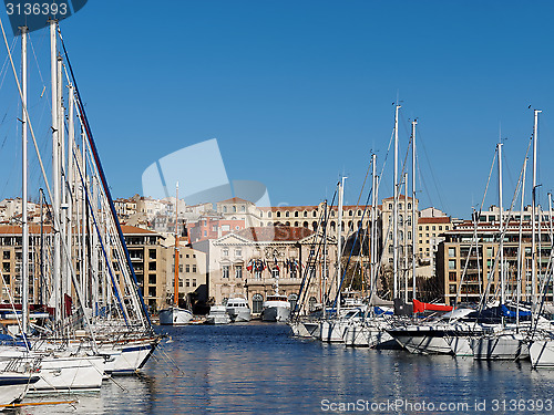 Image of Marseille, city hall and harbor, France