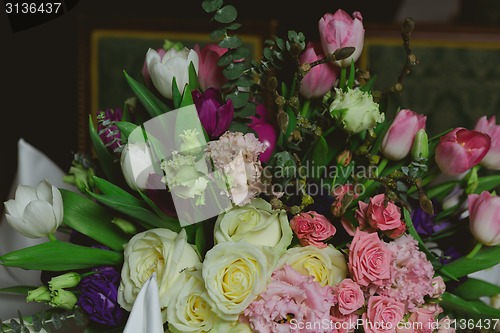 Image of Beautiful flowers on table