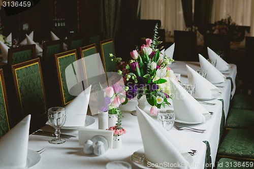 Image of Beautiful flowers on table