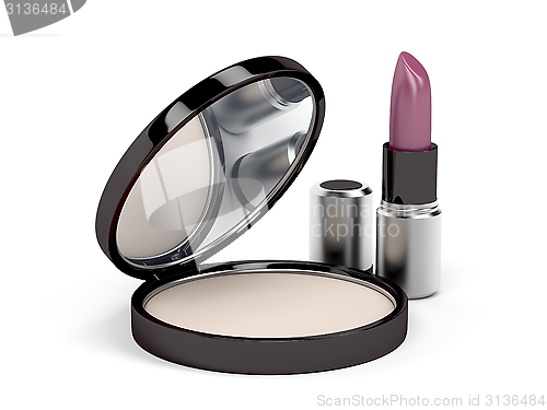 Image of Face powder and lipstick