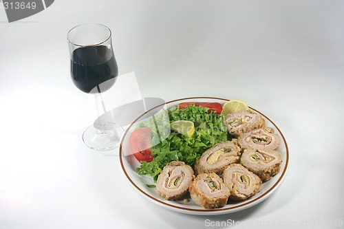 Image of diner and wine