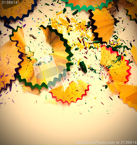 Image of colored pencil shavings