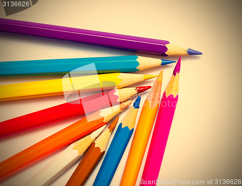 Image of pencils on white background