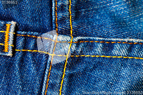 Image of old denim surface with seams