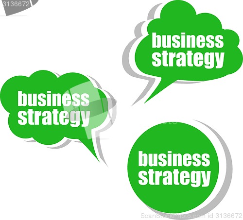 Image of business strategy. Set of stickers, labels, tags. Template for infographics